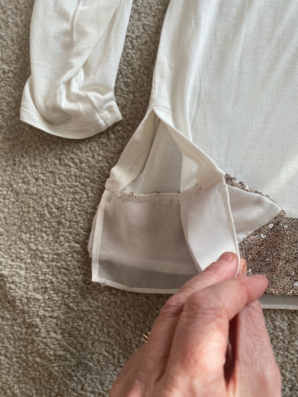 WHBM long sleeve large top with sequins at bottom - Picture 8 of 8
